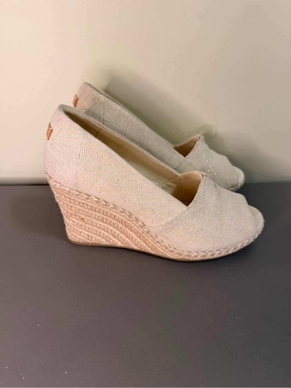 Women’s TOMS Peek-Toe Espradrill Wedges